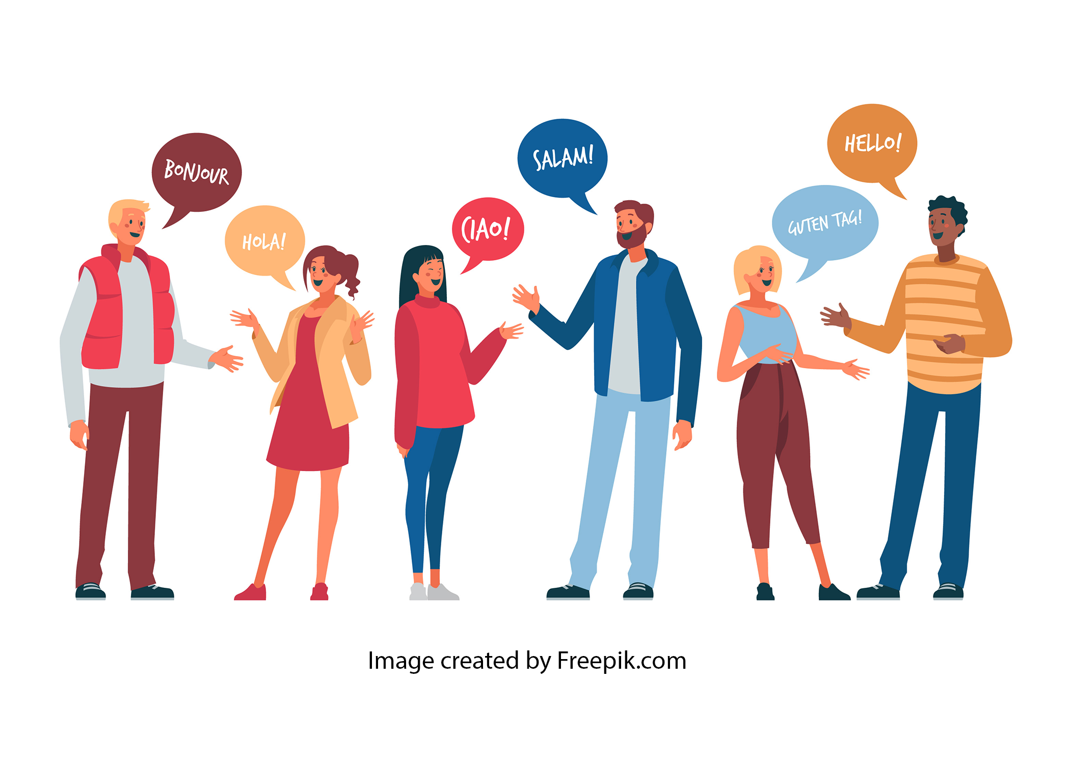 Individuals speaking different languages